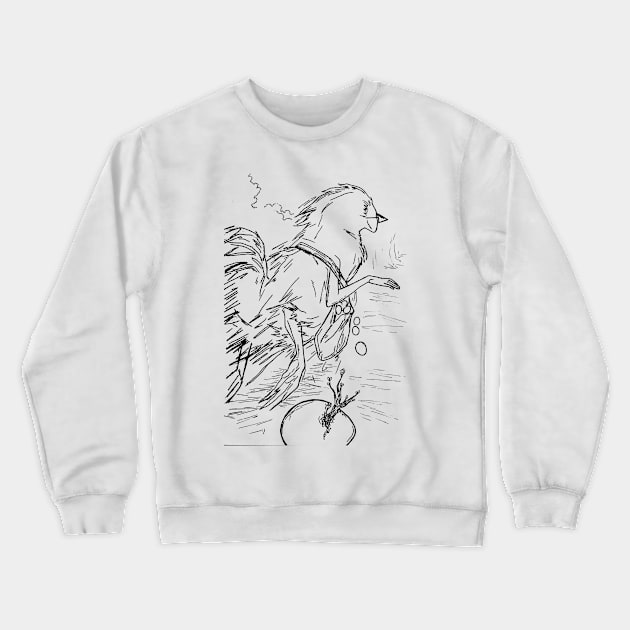 Inktober Day 5 Chicken Crewneck Sweatshirt by WordWind